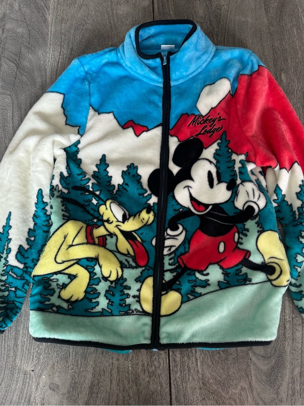 Disney Mickey Mouse & Pluto Fleece Jacket - Blue, Red, Yellow, White, Black